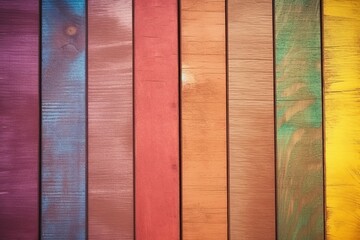 Rainbow wooden plank background, Colorful background (Ai generated)