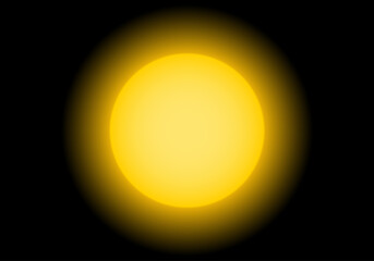 Fondo solar en amarillo y negro. Calor. Resplandor solar