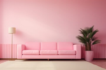 pink sofa in a room
