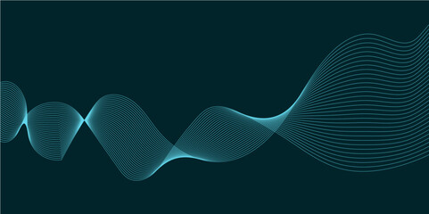 Abstract technology and science flowing wave lines background. Design used for technology, science, banner, template, wallpaper, business and many more.