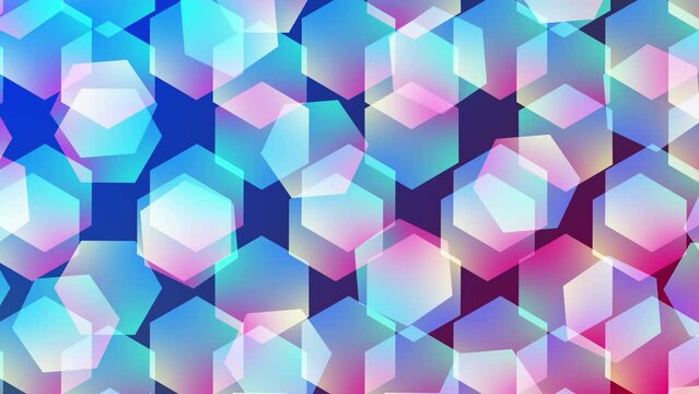 abstract colorful geometric hexagon pattern motion background seamless loop