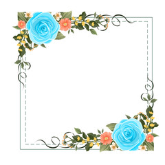 flower rose vector with square for background, texture, wrapper pattern, frame or border , greeting card