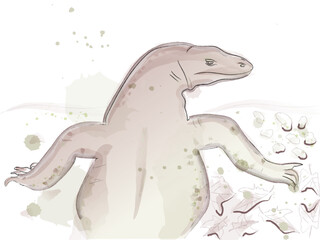 Reptile animal watercolor vector. Wildlife nature illustration