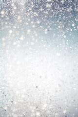 Fototapeta premium Christmas background with snowflakes and bokeh glitter effect with room for copy. AI generative art.