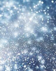 Christmas background with snowflakes and bokeh glitter effect with room for copy. AI generative art.