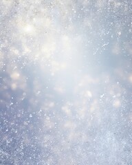 Obraz premium Christmas background with snowflakes and bokeh glitter effect with room for copy. AI generative art.