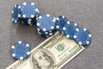 This eye catching image of two miniature businessmen shaking hands could be used for the stock market, banking, real estate and wealth management. The blue chips represent a solid investment.