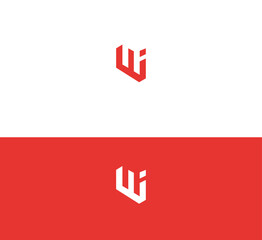 WI, IW letter modern branding logo