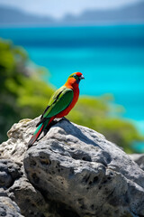 Macaw parrot closeup. Generative AI