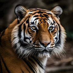Fototapeta na wymiar Portrait of a Bengal tiger. Generative AI