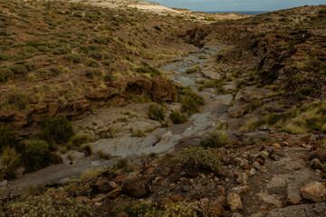 volcanic landscape in island