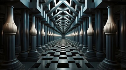 "Enigmatic Enchantment: Geometric Illusion" - A captivating blend of geometric precision and illusionary depths, merging op art with enigmatic symbolism. (Generative AI)