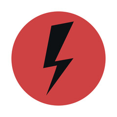 Vector lightning icon. Vector graphics on white background