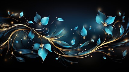 Luxurious Black light blue   Abstract Realistic Vector Background Illustration