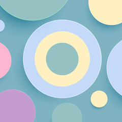 Circle background in pastel multicolored seamless spheres, gentle background,  illustration for fabric Wallpaper and wrapping paper design ,green,yellow,blue,pink,purple
