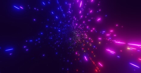 Futuristic abstract background motion glow neon in cyberspace 3d render - obrazy, fototapety, plakaty