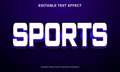 Editable 3d sport text effect in blue