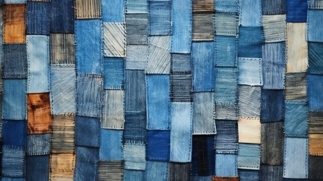 Vintage Aesthetic: Close-Up of a Rustic Texture Boasting a Classic Denim Pattern, Perfect for Retro Design and Aesthetic Projects