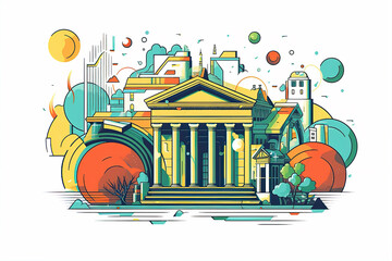 financial and business success, stocks charts illustration background