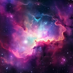 Fototapeta premium Outer space with a cosmic nebula.. AI Generative