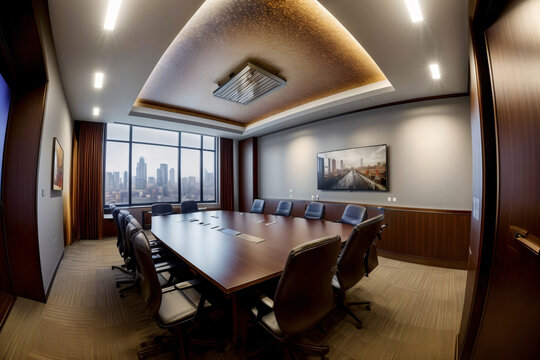 A Conference Room With A View Of The City