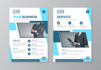 Corporate business cover and back page a4 flyer design template for print