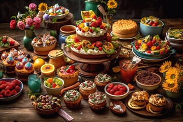 Food decoration, summer favorites food (Ai generated)