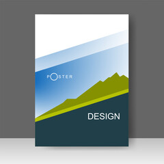 Cover design modern with mountains style Background. for cover book. Annual report. Brochure template, Poster, catalog. Simple Flyer promotion. magazine. Vector illustration