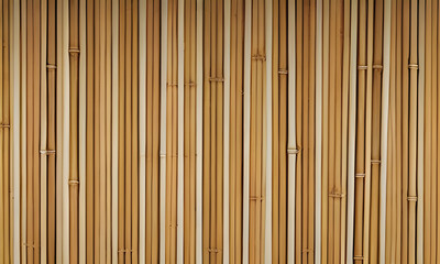 tropical bamboo trees and leaf in the beautiful brown wooden wall