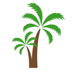 Palm trees in flat style. Tropical tree logo