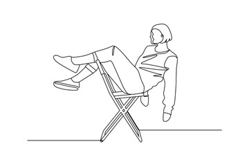 woman sitting relaxed vector illustration design