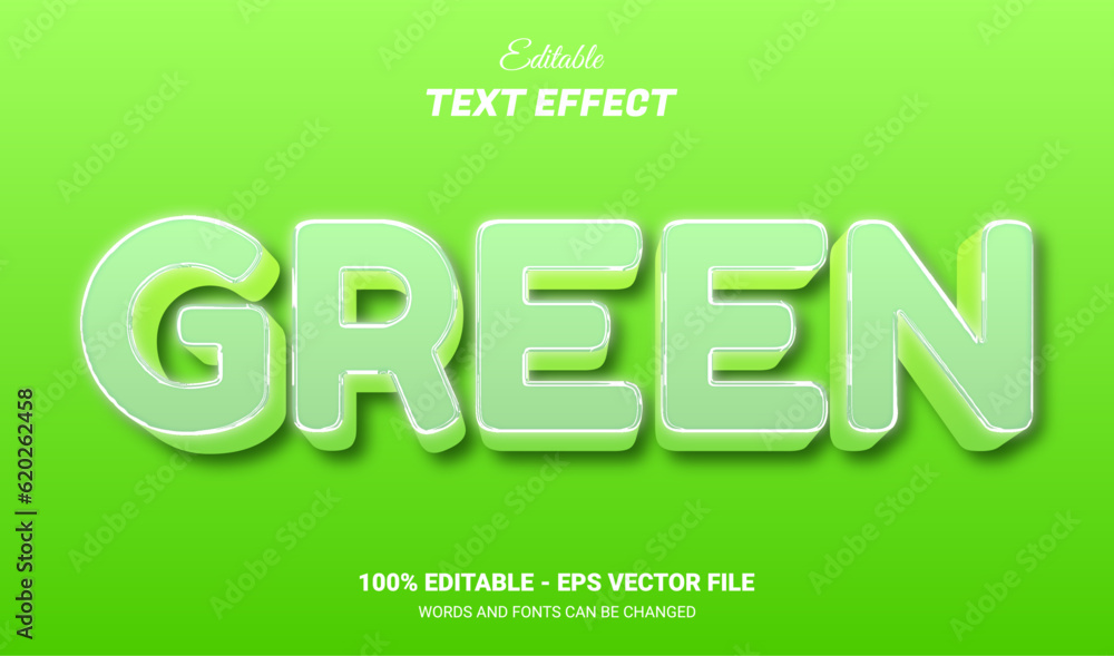 Canvas Prints green glossy editable text effect