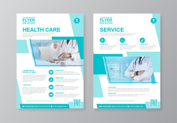 Corporate healthcare and medical cover and back page a4 flyer design template for print
