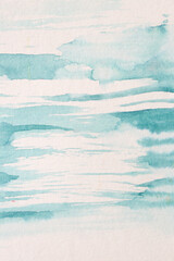 Blue Abstract sea Watercolor painting Background 