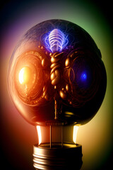 A Close Up Of A Light Bulb On A Black Background