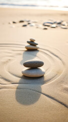 Fototapeta na wymiar Minimalistic Zen Stones, Beauty in Simplicity