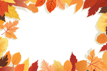 Autumn sale. Background mockup decorated with leaves for sale or promo banner, postcard. Autumn leaves with copy space.
