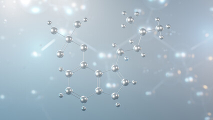 psilocybin molecular structure, 3d model molecule, psychedelic prodrug, structural chemical formula view from a microscope