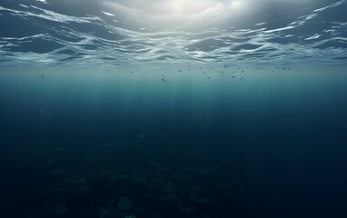 Obraz premium Under the Sun of the Sea: Marine Image Flooded by Sunbeams