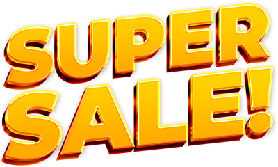 Super sale PNG element; good golden element for social media; without background