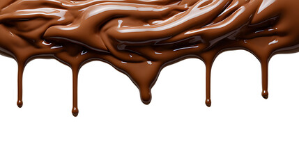 melted chocolate isolated on transparent background,generative ai