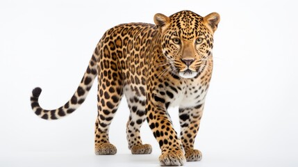 Amur leopard on white background. Ai generated