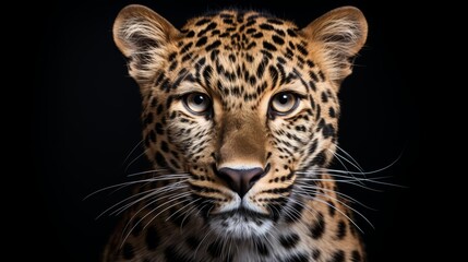 Fototapeta na wymiar Portrait of an Amur leopard close up. Rare animal. Save Amur leopard. Ai generated