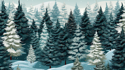Tree pines forest backgorund