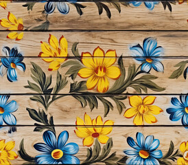 Aged Petrikivka flowers Ukrainian painting, hand painted, background