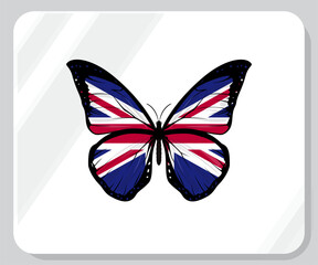 United Kingdom Butterfly Flag Pride Icon
