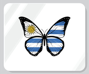 Uruguay Butterfly Flag Pride Icon

