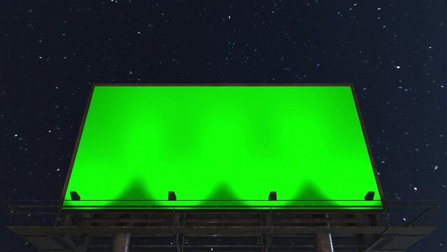 greenscreen billboard at night in the city
