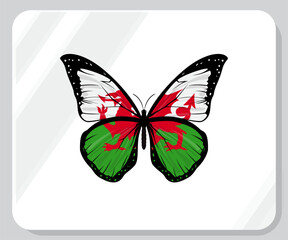 Wales Butterfly Flag Pride Icon
