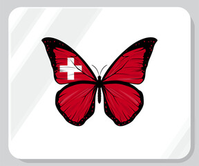 Switzerland Butterfly Flag Pride Icon
